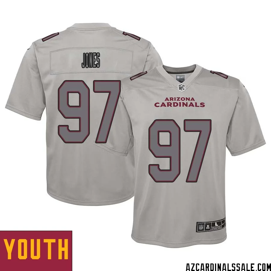 Chandler Jones No 97 Youth Arizona Cardinals Gray Atmosphere Fashion Game Jersey