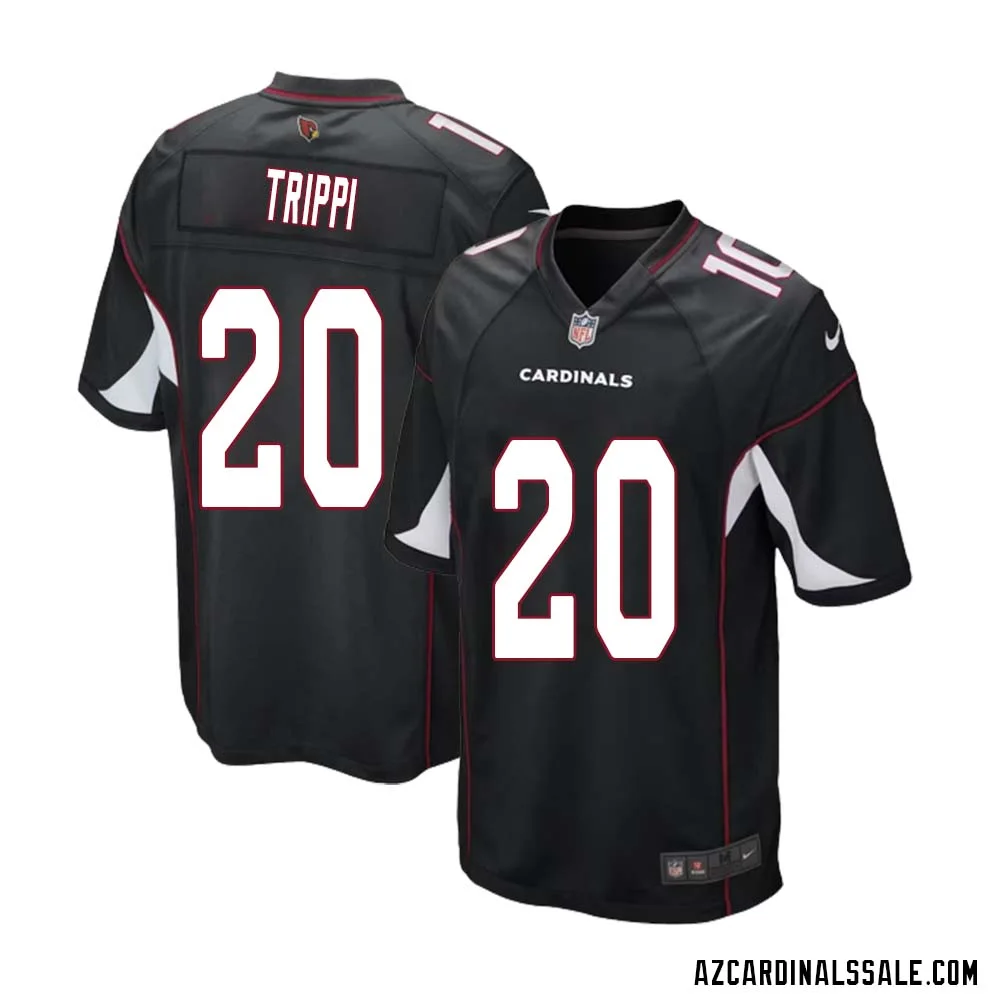 Charley Trippi No 20 Arizona Cardinals Black Alternate Game Jersey Cardinal for Men