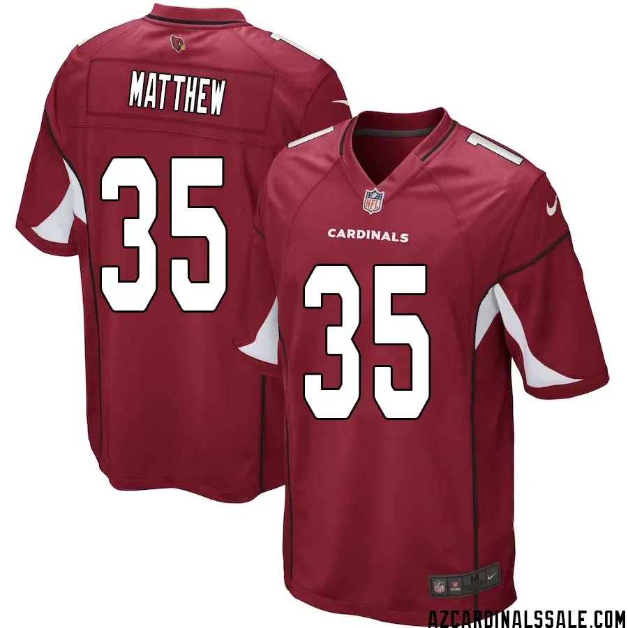 Christian Matthew No 35 Arizona Cardinals Home Game Jersey Cardinal for Men