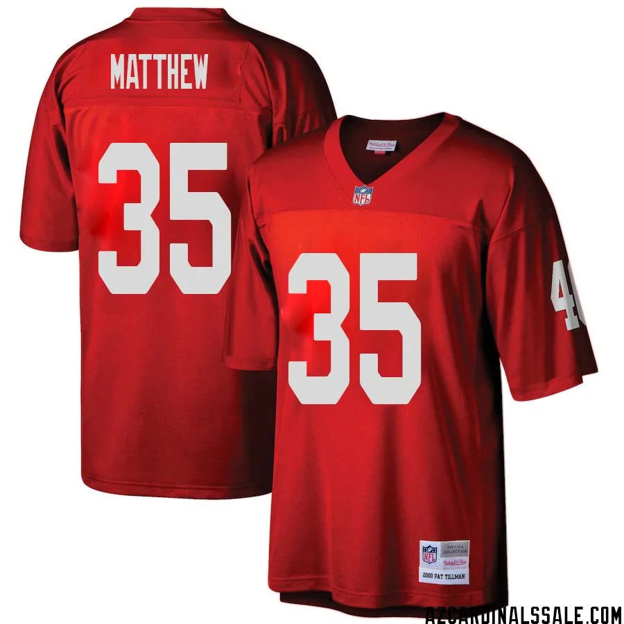 Christian Matthew No 35 Arizona Cardinals Mitchell Ness Big Tall 2000 Retired Player Replica Jersey Red