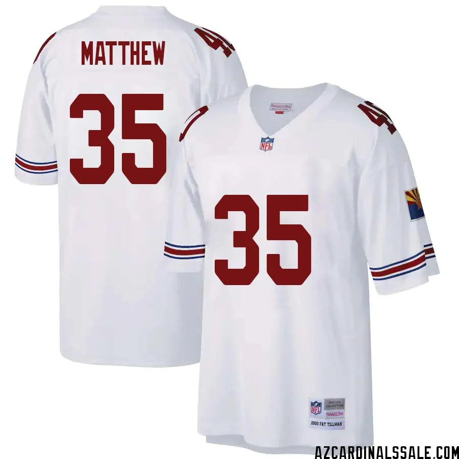 Christian Matthew No 35 Arizona Cardinals Mitchell Ness Big Tall 2000 Retired Player Replica Jersey White