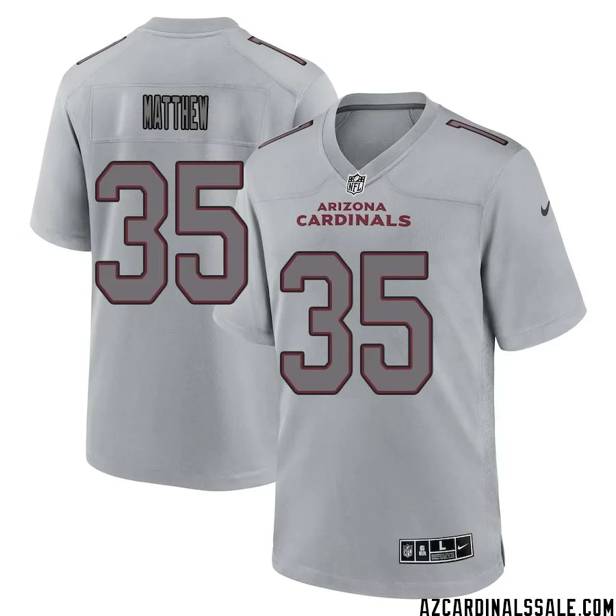 Christian Matthew No 35 Men Arizona Cardinals Gray Atmosphere Fashion Game Jersey 1
