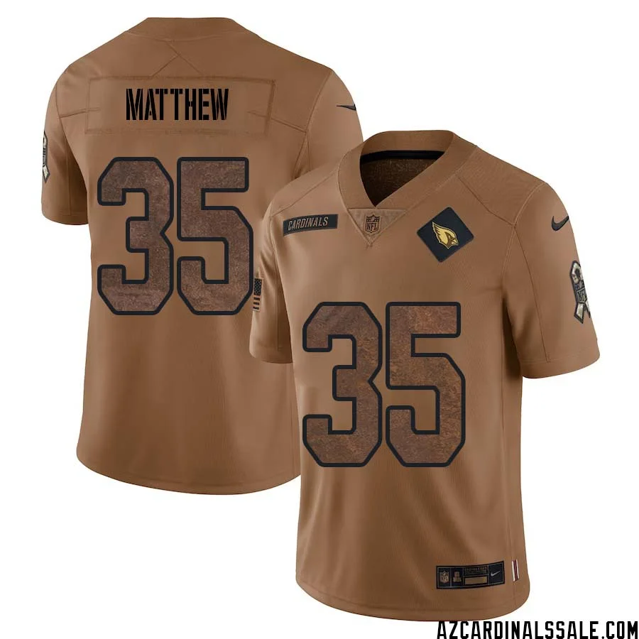 Christian Matthew No 35 Men Brown Arizona Cardinals 2023 Salute To Service Retired Player Limited Jersey 1