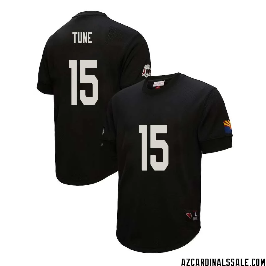 Clayton Tune No 15 Arizona Cardinals Mitchell Ness Retired Player Name Number Mesh Top Black