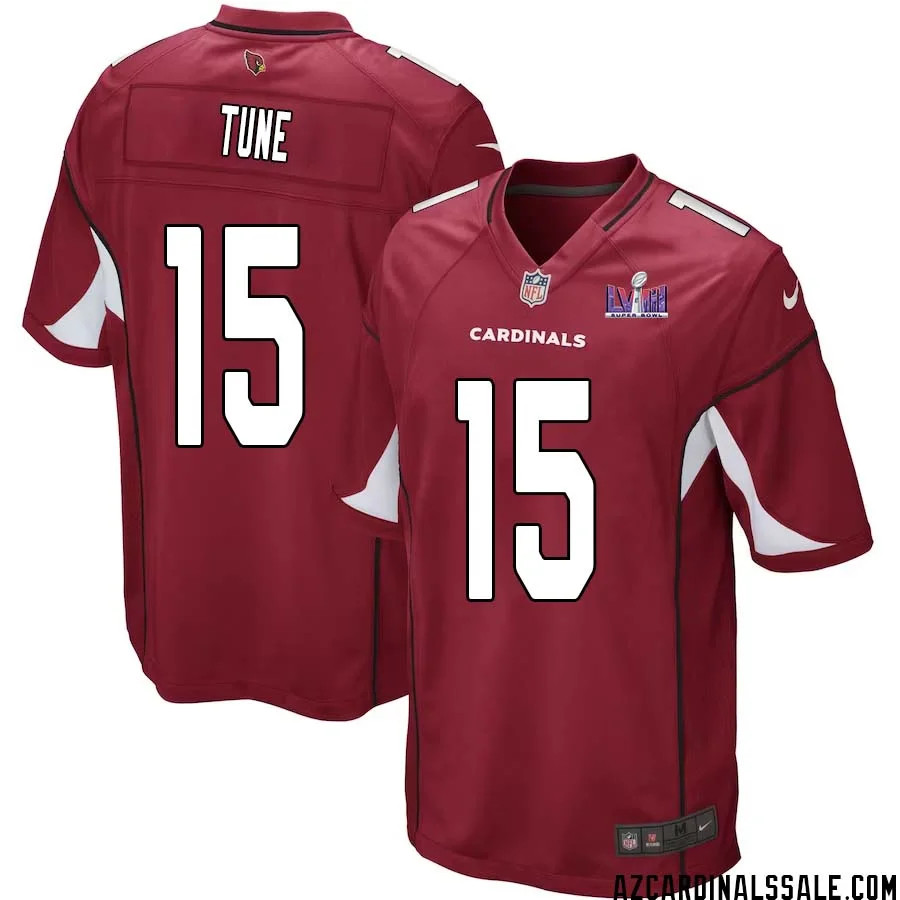 Clayton Tune No 15 Arizona Cardinals Super Bowl LVIII Home Game Jersey Cardinal for Men 1