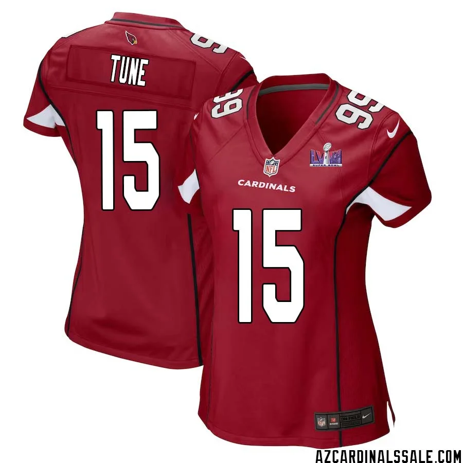 Clayton Tune No 15 Arizona Cardinals Super Bowl LVIII Home Game Jersey Cardinal for Women 1