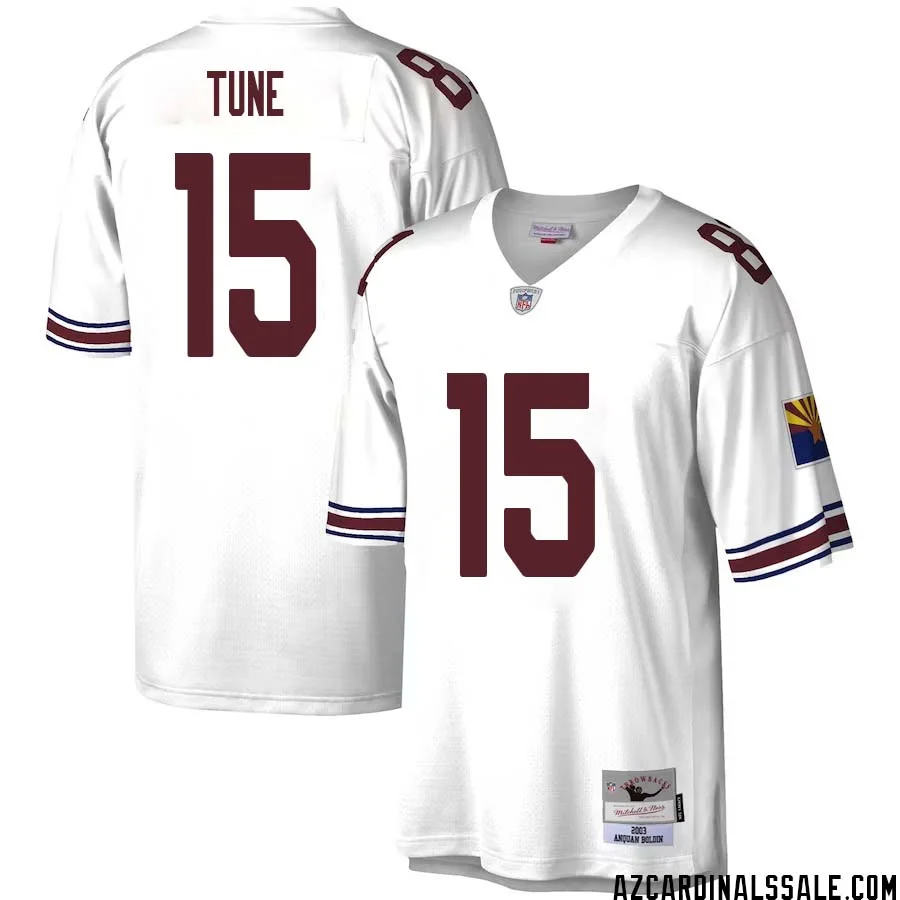 Clayton Tune No 15 Men Mitchell Ness White Arizona Cardinals Legacy Replica Jersey