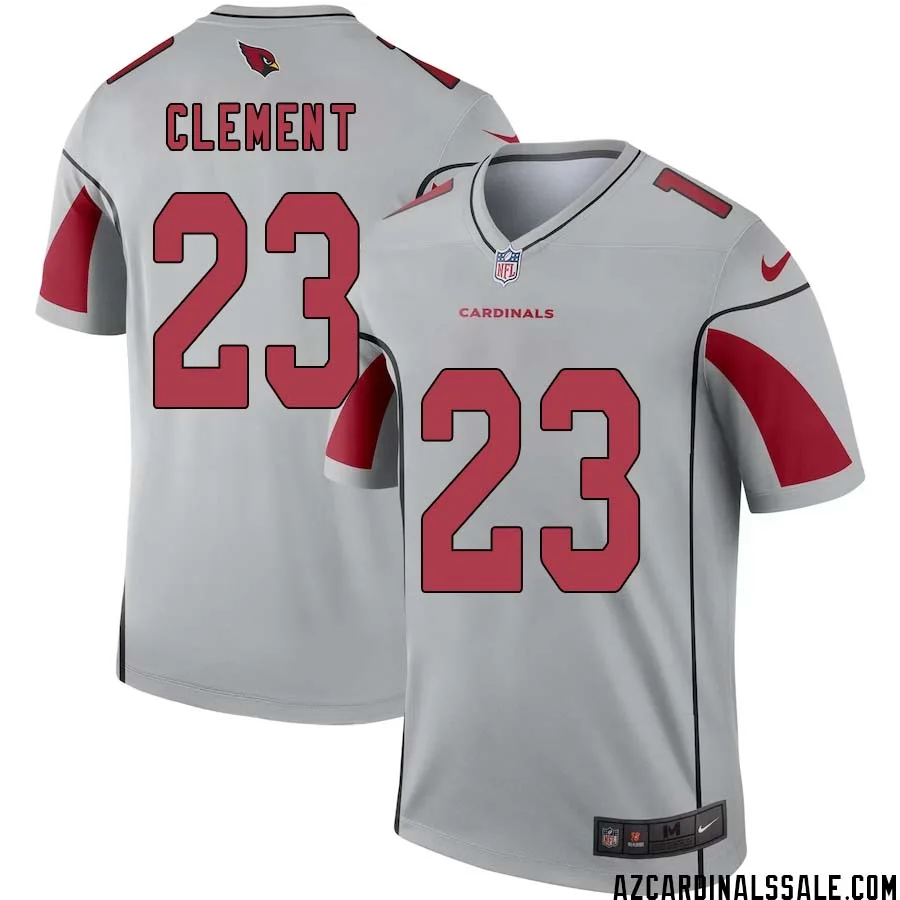 Corey Clement No 23 Men Silver Arizona Cardinals Inverted Legend Jersey 1