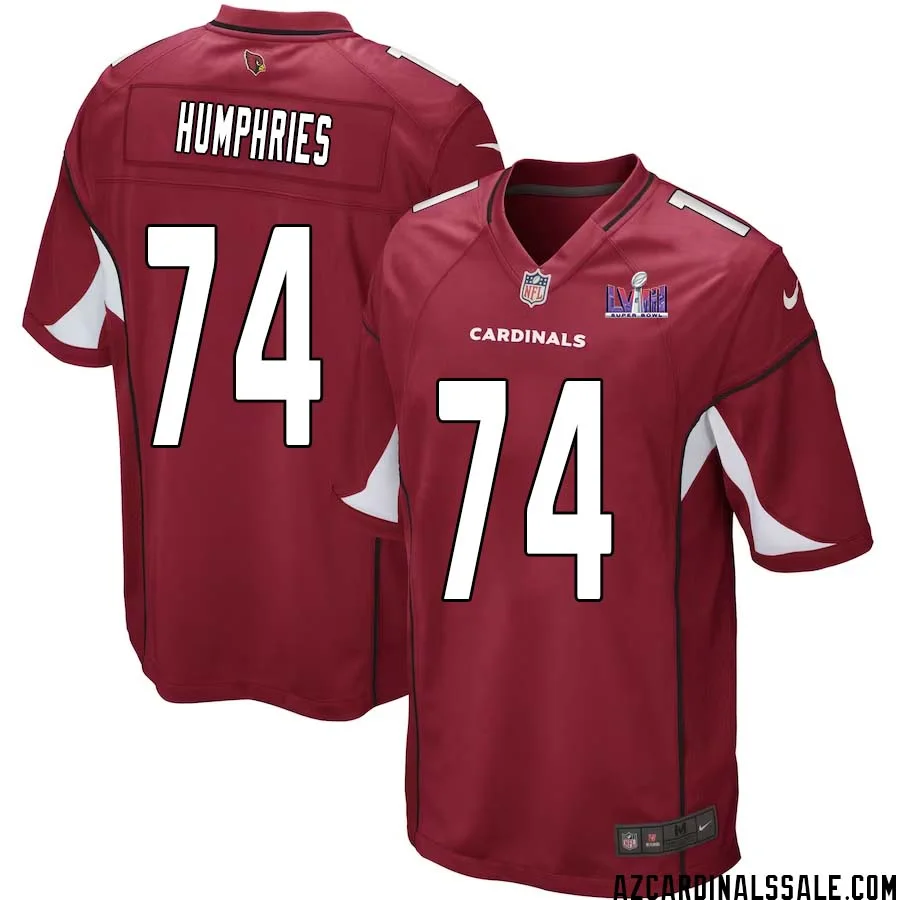 D.J. Humphries No 74 Arizona Cardinals Super Bowl LVIII Home Game Jersey Cardinal for Men