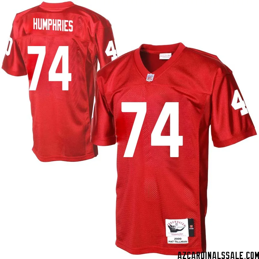 D.J. Humphries No 74 Men Arizona Cardinals Mitchell Ness Cardinal Authentic Throwback Jersey