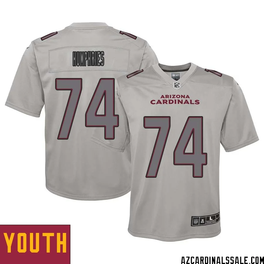 D.J. Humphries No 74 Youth Arizona Cardinals Gray Atmosphere Fashion Game Jersey 1