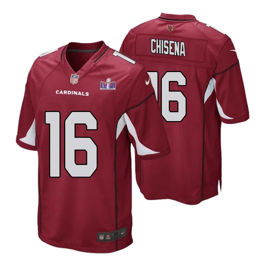 Dan Chisena No 16 Arizona Cardinals Super Bowl LVIII Home Game Jersey Cardinal for Men