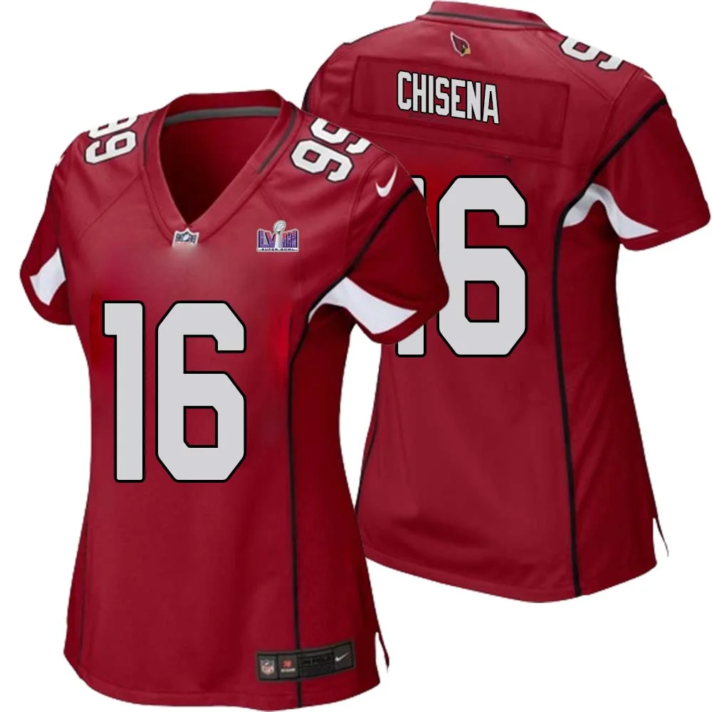 Dan Chisena No 16 Arizona Cardinals Super Bowl LVIII Home Game Jersey Cardinal for Women