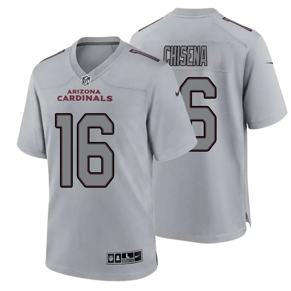 Dan Chisena No 16 Men Arizona Cardinals Gray Atmosphere Fashion Game Jersey