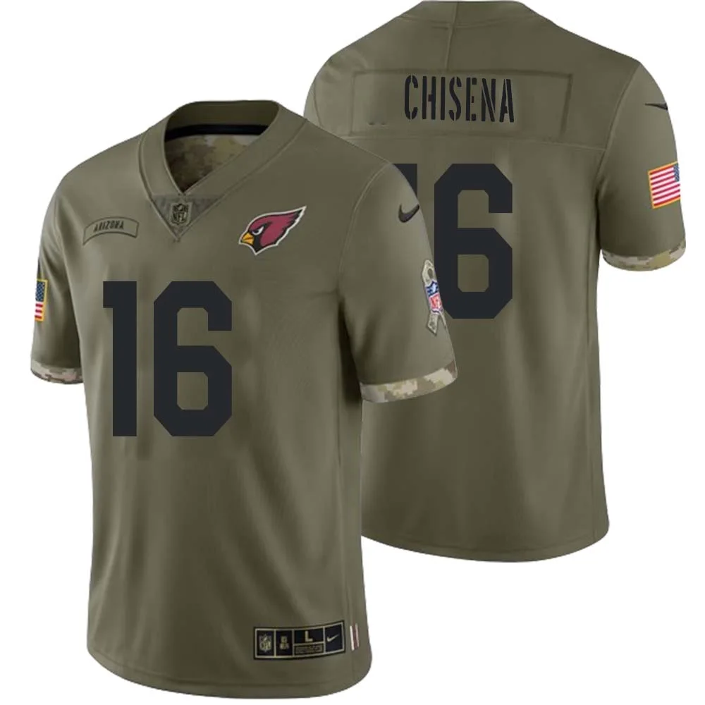 Dan Chisena No 16 Men Arizona Cardinals Olive 2022 Salute To Service Limited Jersey 1