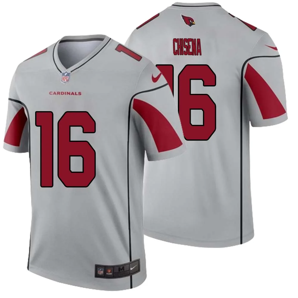 Dan Chisena No 16 Men Silver Arizona Cardinals Inverted Legend Jersey