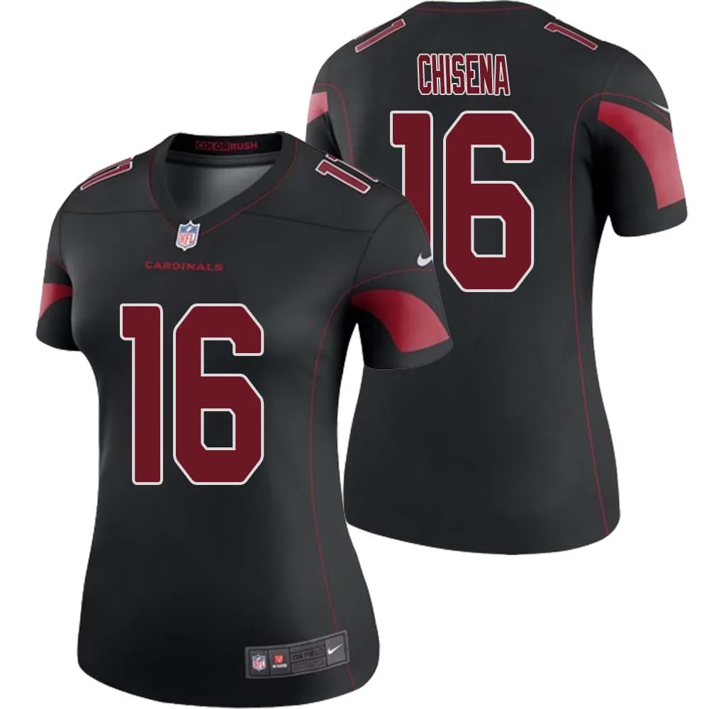 Dan Chisena No 16 Women Black Arizona Cardinals Color Rush Vapor Limited Jersey