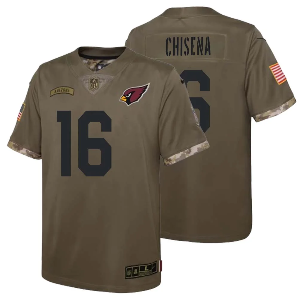 Dan Chisena No 16 Youth Arizona Cardinals Olive 2022 Salute To Service Limited Jersey