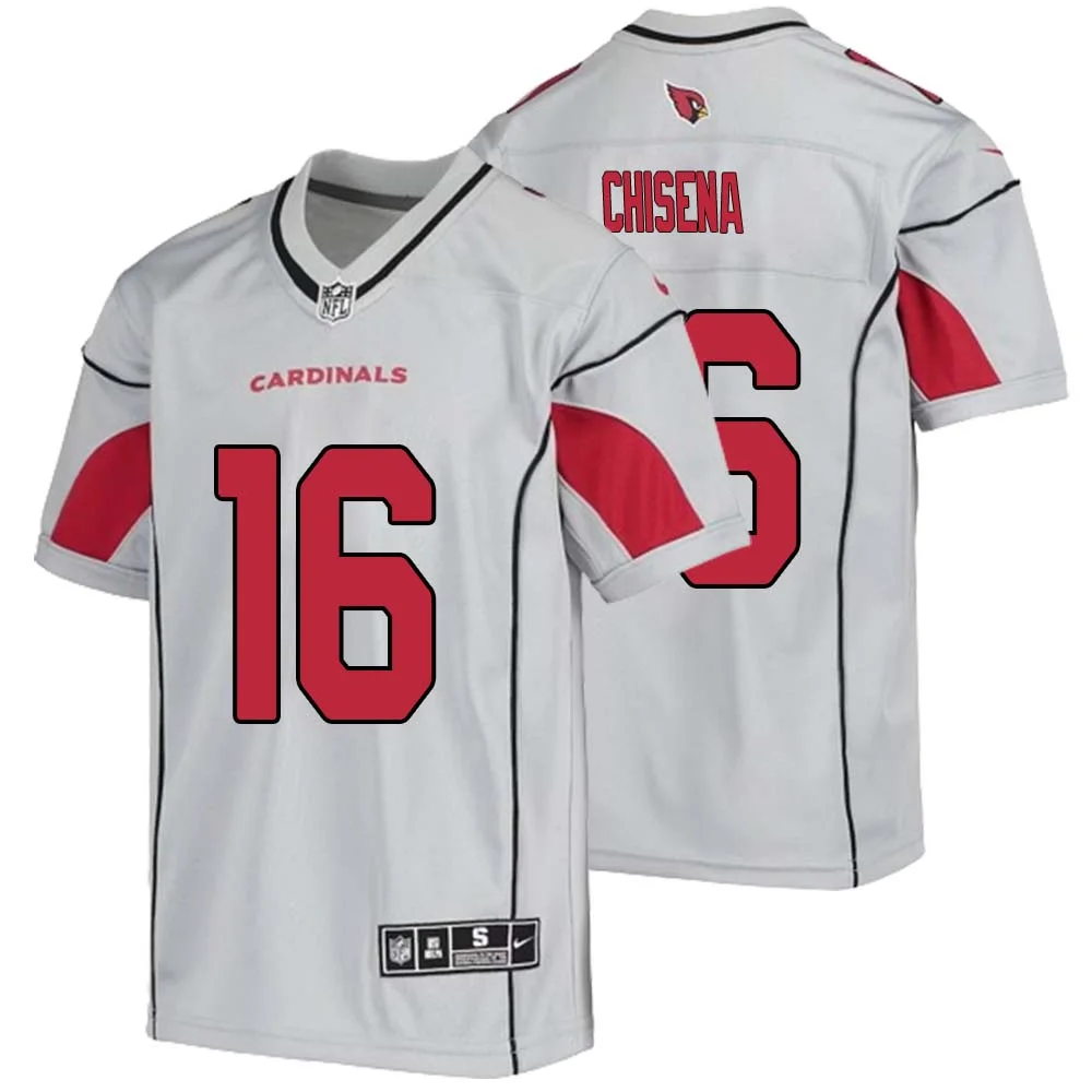Dan Chisena No 16 Youth Silver Arizona Cardinals Inverted Legend Jersey 1