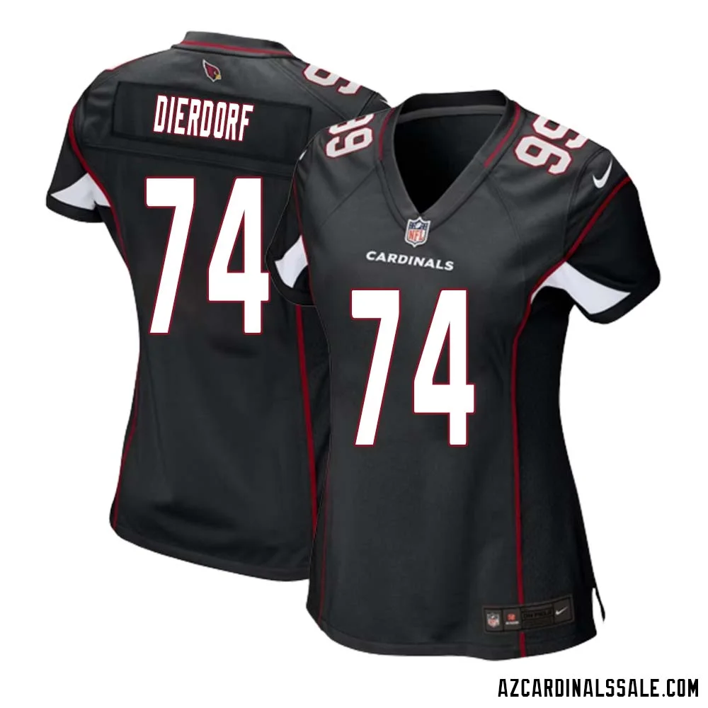 Dan Dierdorf No 74 Arizona Cardinals Black Alternate Game Jersey Cardinal for Women