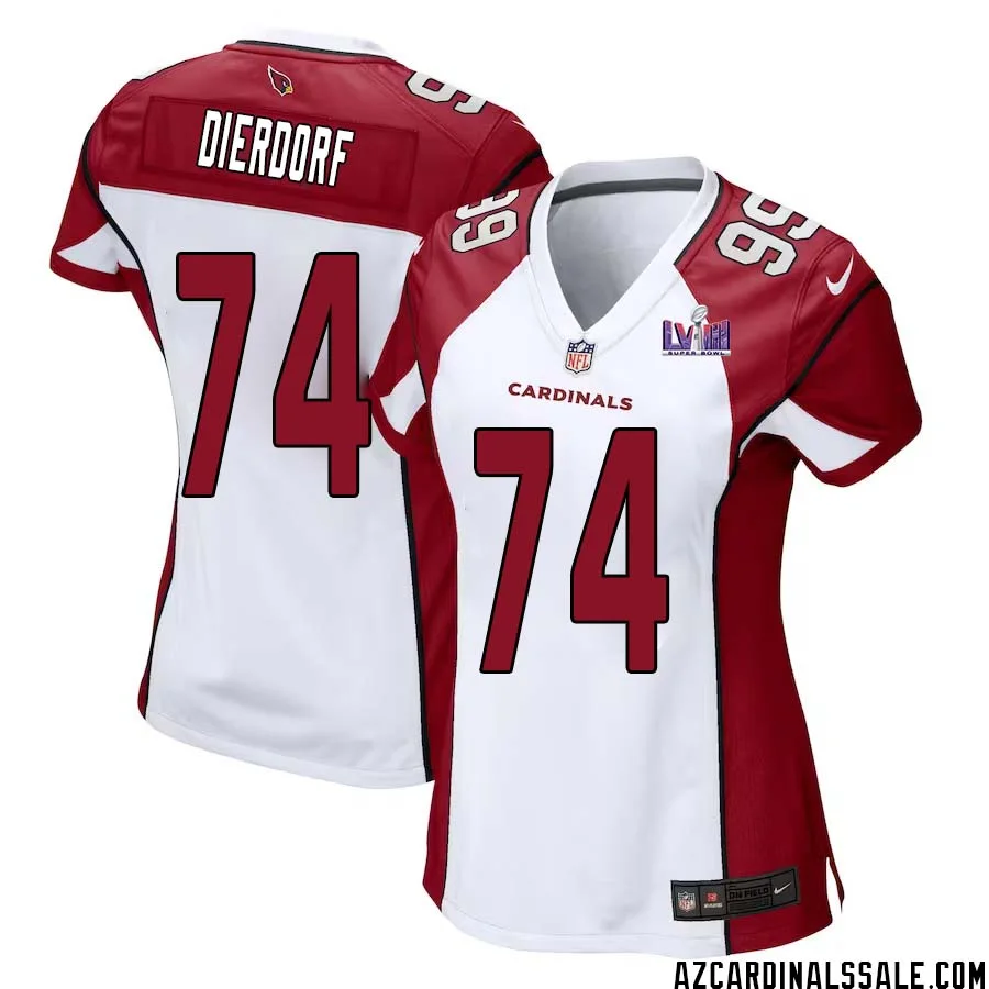 Dan Dierdorf No 74 Arizona Cardinals Super Bowl LVIII Away Game Jersey Cardinal for Women 1
