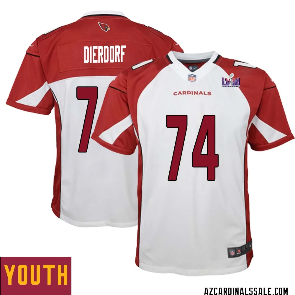 Dan Dierdorf No 74 Arizona Cardinals Super Bowl LVIII Away Game Jersey Cardinal for Youth