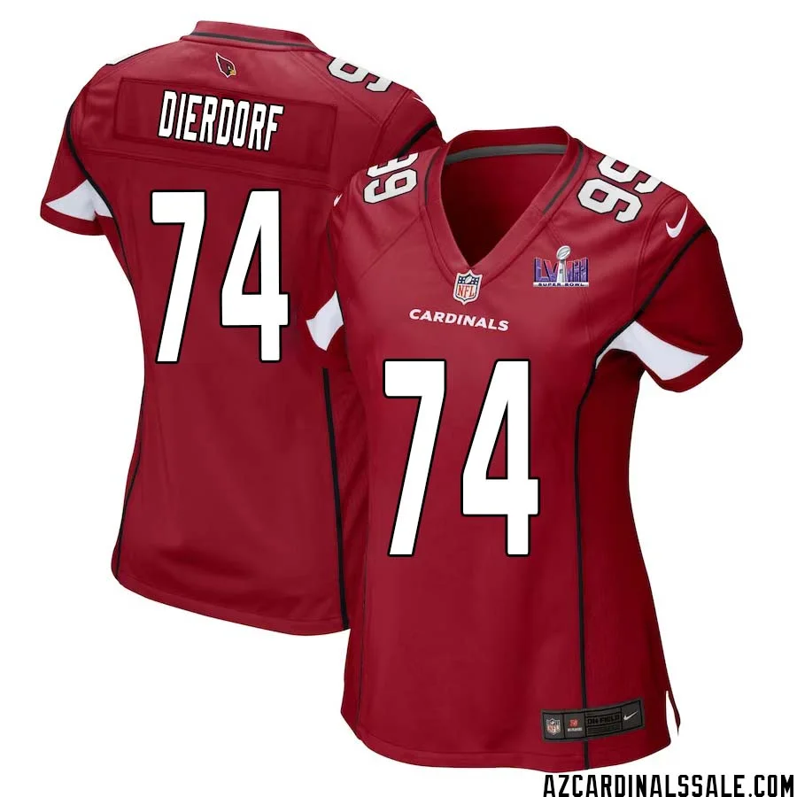 Dan Dierdorf No 74 Arizona Cardinals Super Bowl LVIII Home Game Jersey Cardinal for Women 1
