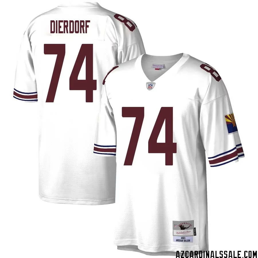 Dan Dierdorf No 74 Men Mitchell Ness White Arizona Cardinals Legacy Replica Jersey