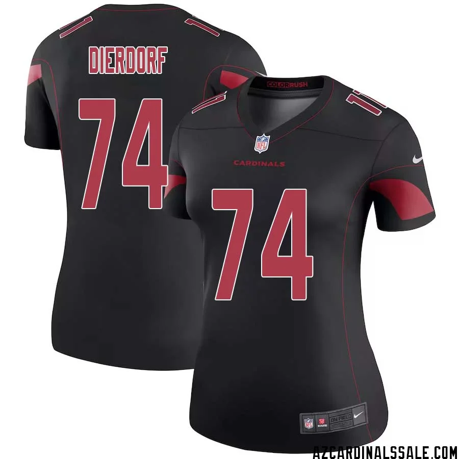 Dan Dierdorf No 74 Women Black Arizona Cardinals Color Rush Vapor Limited Jersey 1