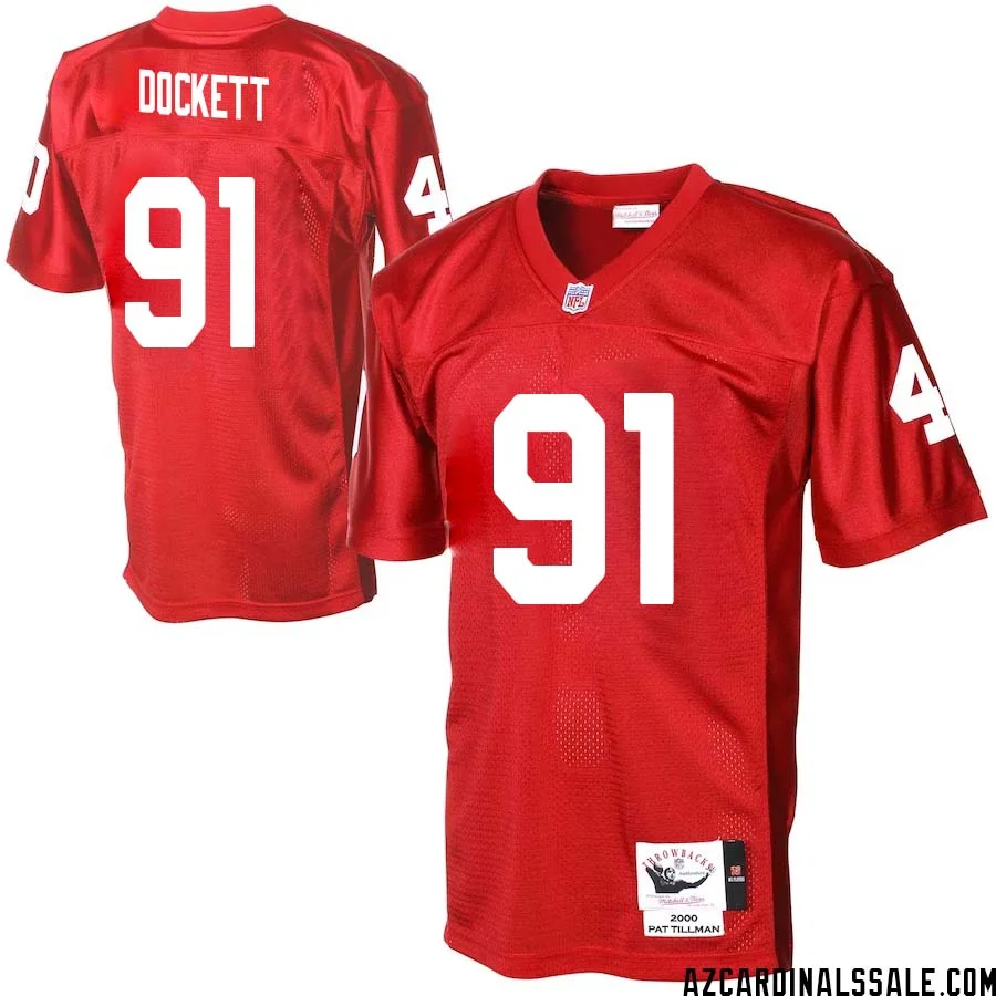 Darnell Dockett No 91 Men Arizona Cardinals Mitchell Ness Cardinal Authentic Throwback Jersey