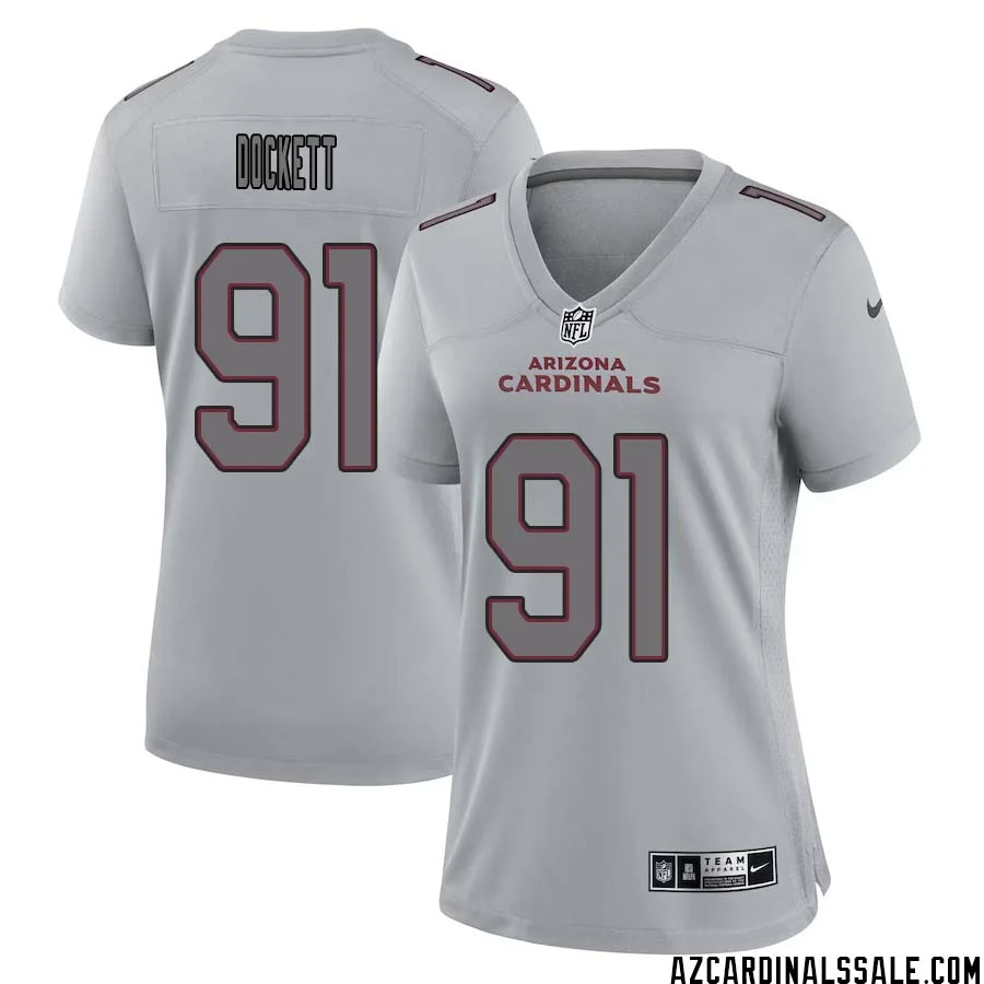 Darnell Dockett No 91 Women Arizona Cardinals Gray Atmosphere Fashion Game Jersey 1