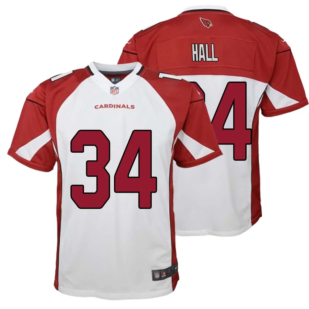 Darren Hall No 34 Arizona Cardinals Away Game Jersey Cardinal for Youth