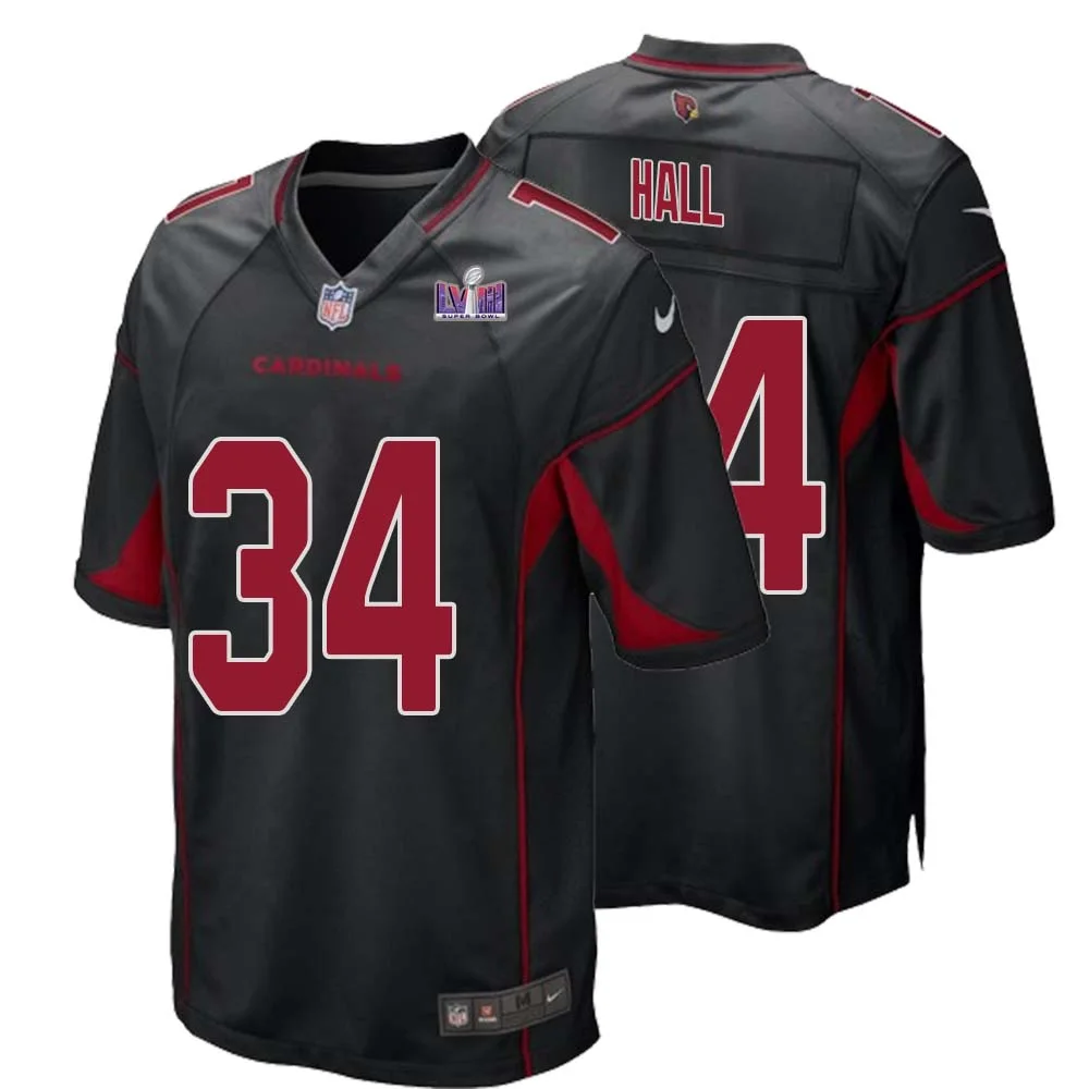 Darren Hall No 34 Arizona Cardinals Super Bowl LVIII Alternate Game Jersey Cardinal for Men