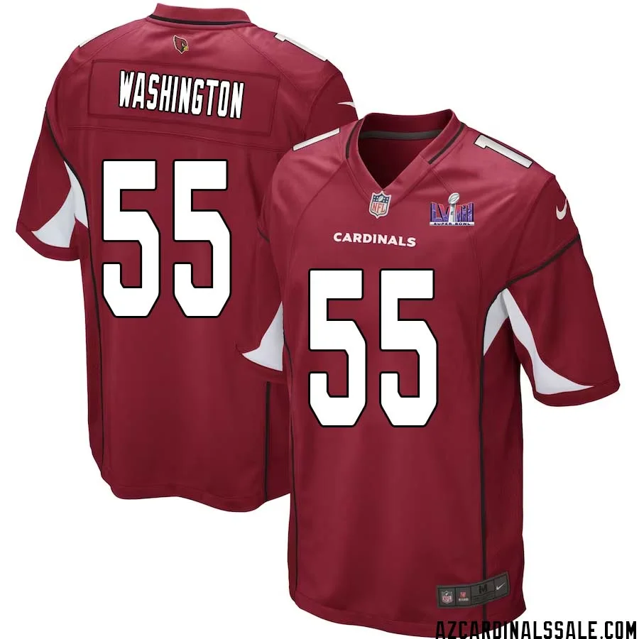 Daryl Washington No 55 Arizona Cardinals Super Bowl LVIII Home Game Jersey Cardinal for Men