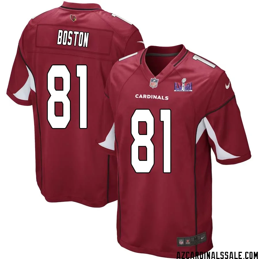 David Boston No 81 Arizona Cardinals Super Bowl LVIII Home Game Jersey Cardinal for Men