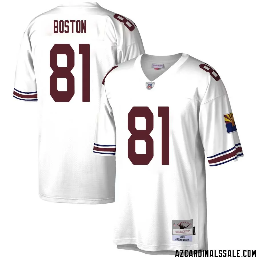 David Boston No 81 Men Mitchell Ness White Arizona Cardinals Legacy Replica Jersey 1
