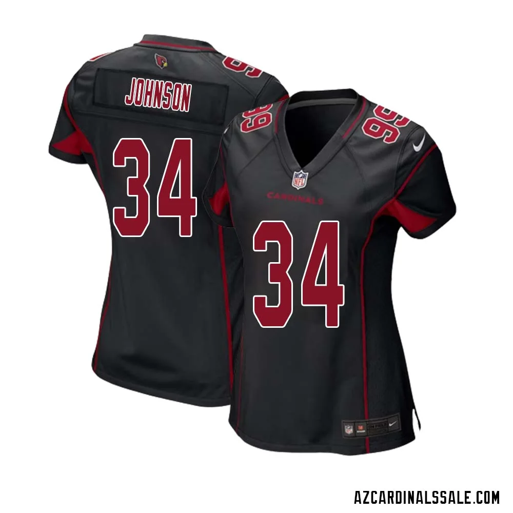 David Johnson No 34 Arizona Cardinals Alternate Game Jersey Cardinal for Women 1