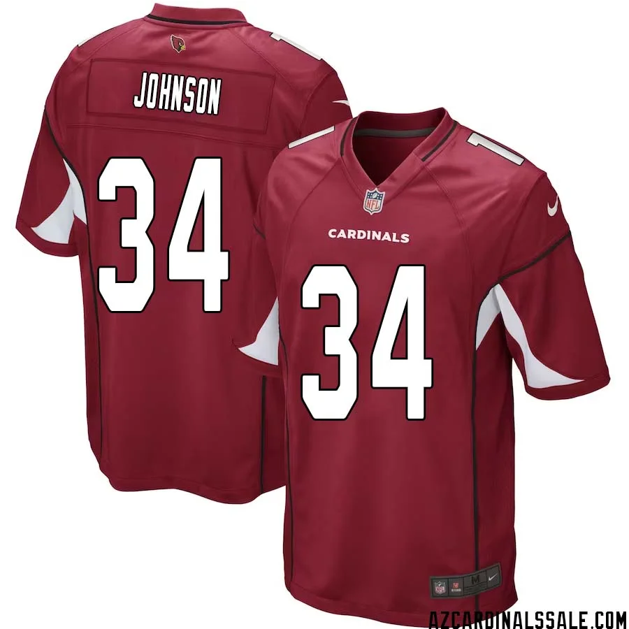 David Johnson No 34 Arizona Cardinals Home Game Jersey Cardinal for Men