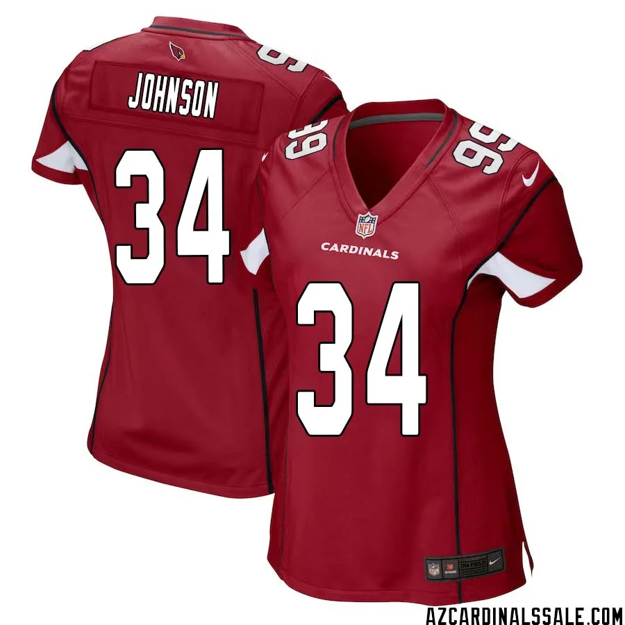 David Johnson No 34 Arizona Cardinals Home Game Jersey Cardinal for Women 1