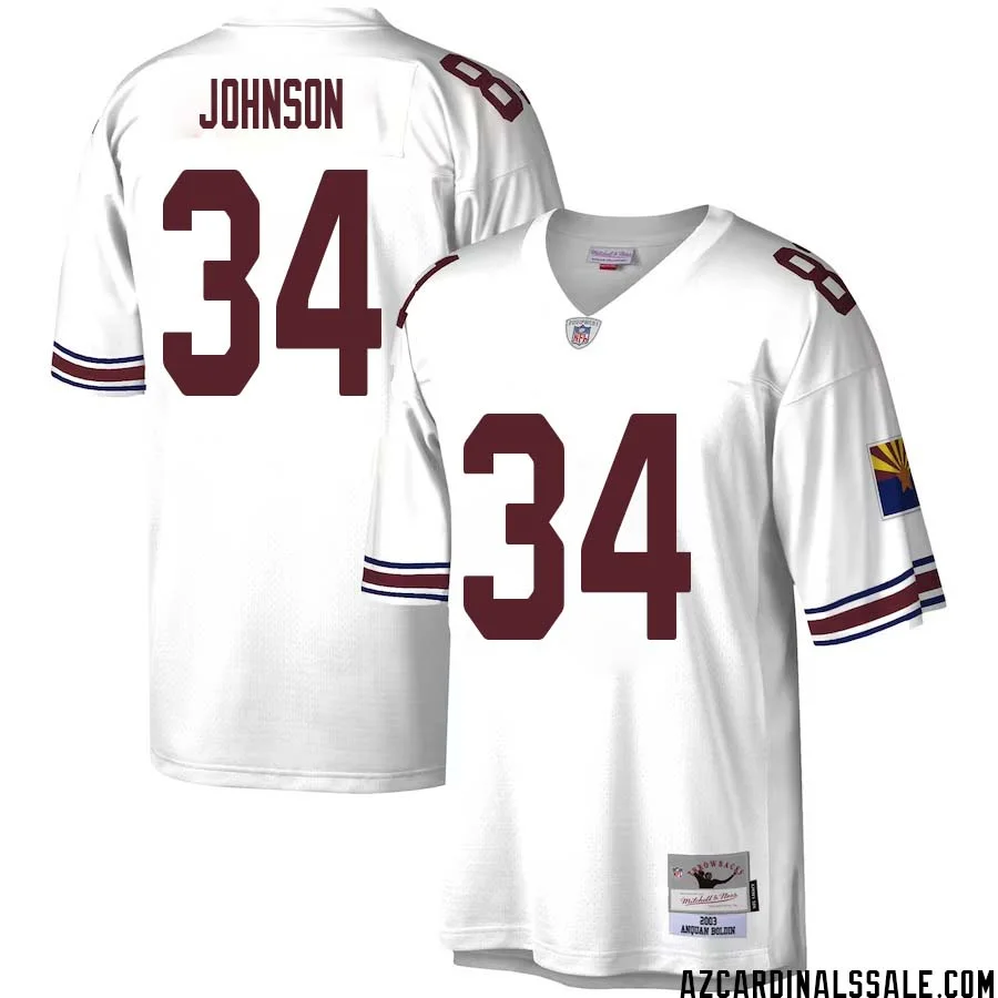 David Johnson No 34 Men Mitchell Ness White Arizona Cardinals Legacy Replica Jersey