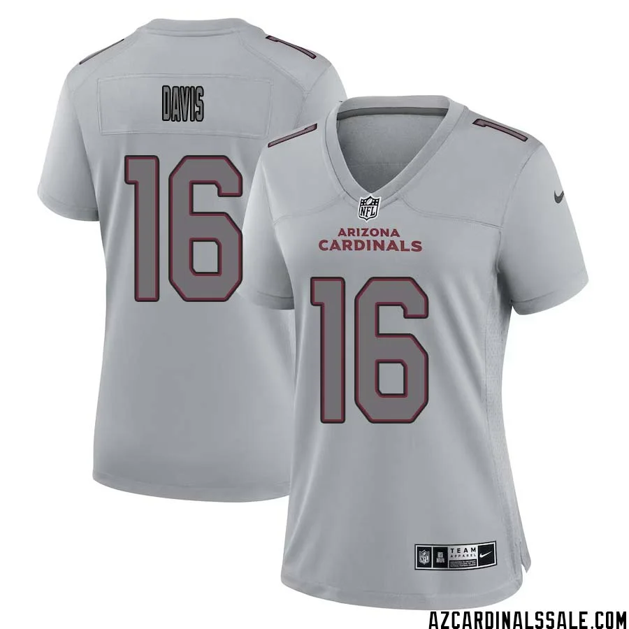 Davion Davis No 16 Women Arizona Cardinals Gray Atmosphere Fashion Game Jersey 1
