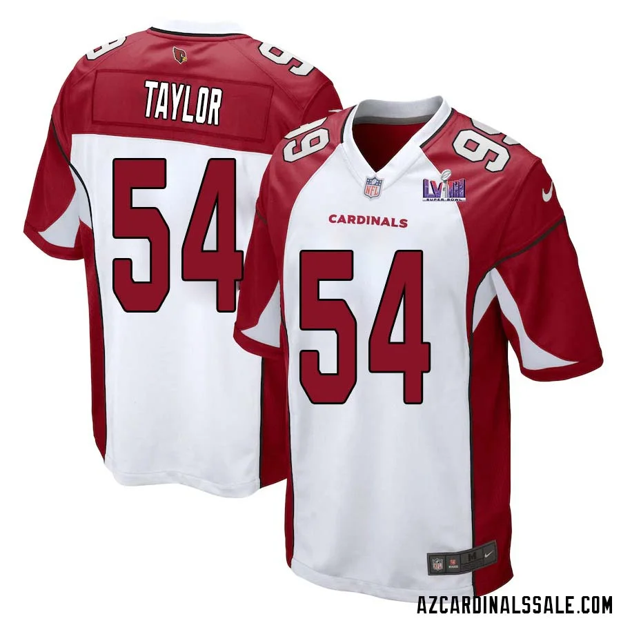 Davion Taylor No 54 Arizona Cardinals Super Bowl LVIII Away Game Jersey Cardinal for Men 1
