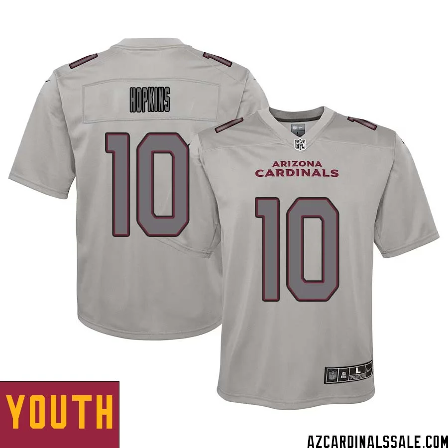 DeAndre Hopkins No 10 Youth Arizona Cardinals Gray Atmosphere Fashion Game Jersey 1