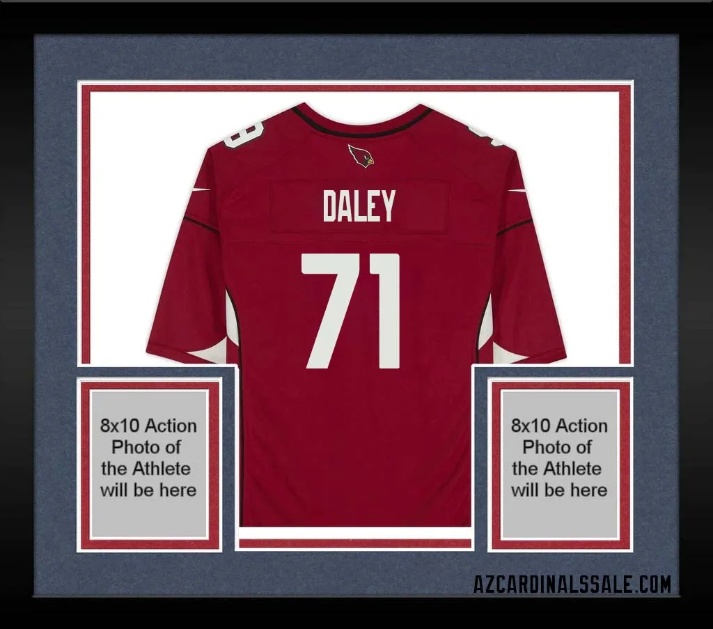 Dennis Daley No 71 Arizona Cardinals Autographed Red Game Jersey 1