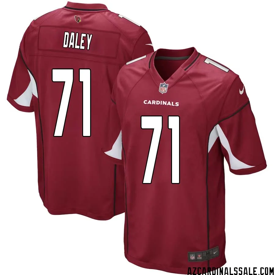 Dennis Daley No 71 Arizona Cardinals Home Game Jersey Cardinal for Men