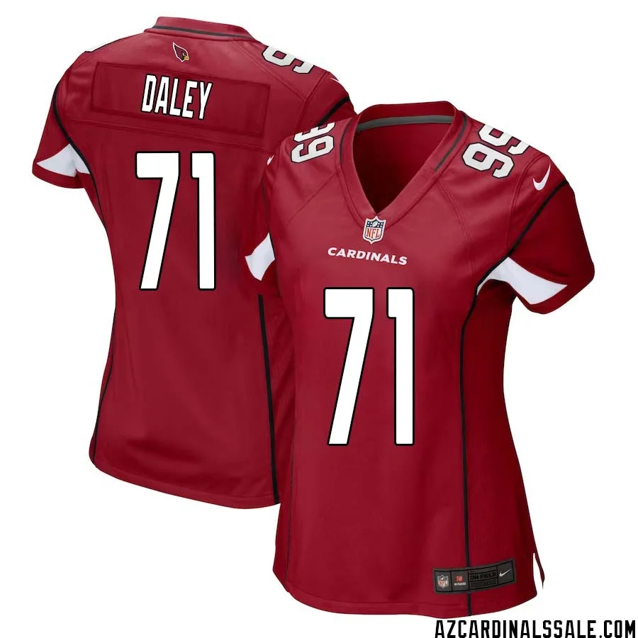 Dennis Daley No 71 Arizona Cardinals Home Game Jersey Cardinal for Women 1