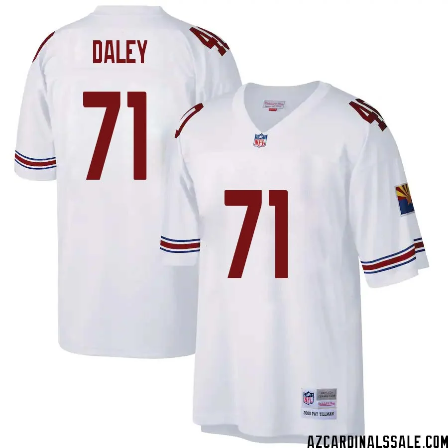 Dennis Daley No 71 Arizona Cardinals Mitchell Ness Big Tall 2000 Retired Player Replica Jersey White 1