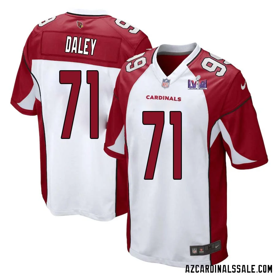 Dennis Daley No 71 Arizona Cardinals Super Bowl LVIII Away Game Jersey Cardinal for Men