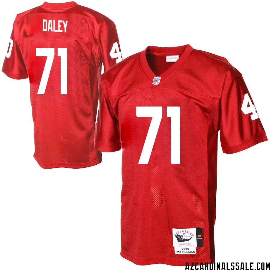 Dennis Daley No 71 Men Arizona Cardinals Mitchell Ness Cardinal Authentic Throwback Jersey