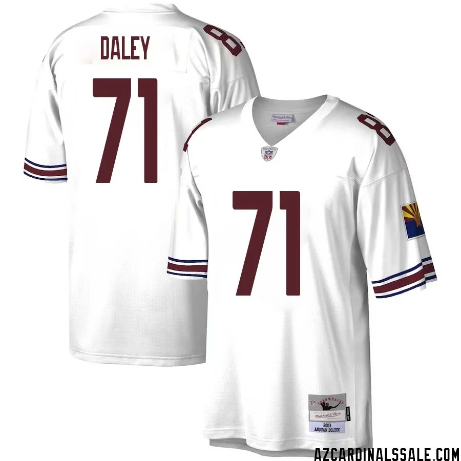 Dennis Daley No 71 Men Mitchell Ness White Arizona Cardinals Legacy Replica Jersey